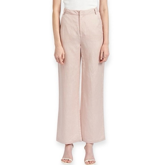 NWT En Saison Suzy Flax Linen Blend Wide Leg Trouser Pants - Picture 1 of 8